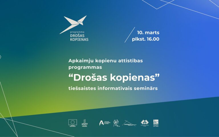 Ilustratīvs plakāts ar pasākuma nosaukumu un krāsainu fonu